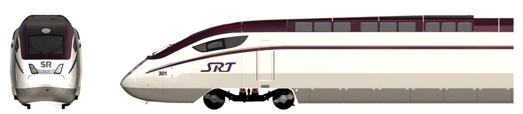 train front view, side view